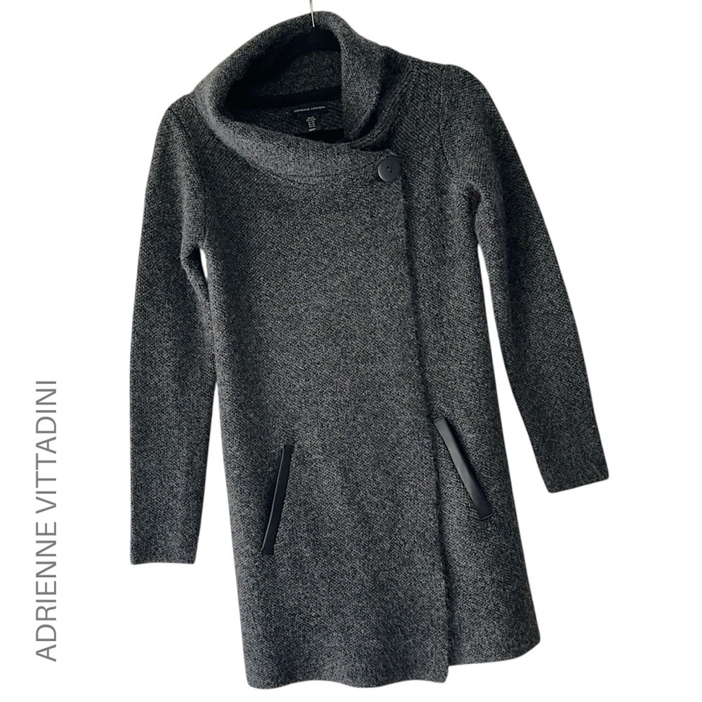 ADRIENNE VITTADINI | NWOT WOOL BLEND WRAP FRONT SINGLE BUTTON COAT SWEATER | XS